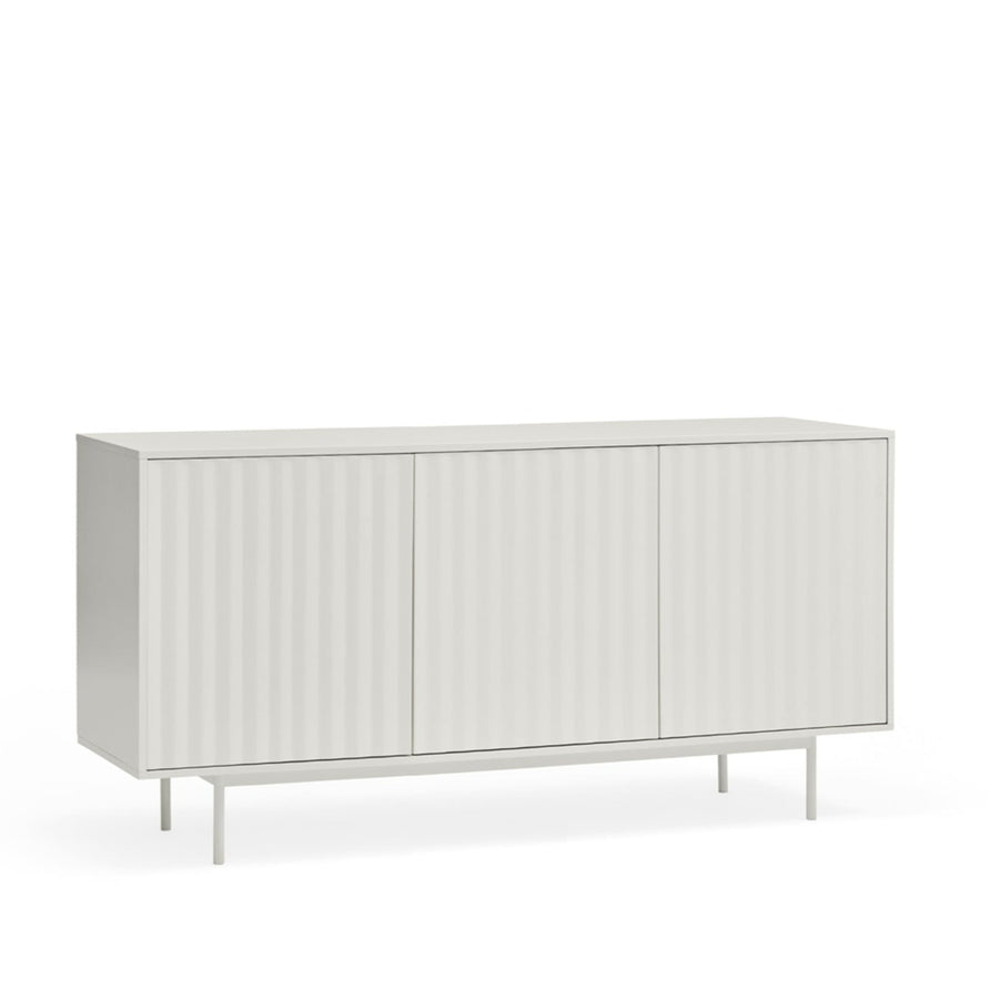 Sierra Sideboard Three-Door Three-Drawer Four-Shelves, Wood with Metal Frame - Matt White Finish
